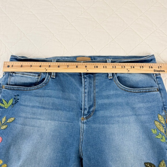 Driftwood Jackie Embroidered Floral Classic Fit Straight Leg Jeans Women 32 - Picture 6 of 16